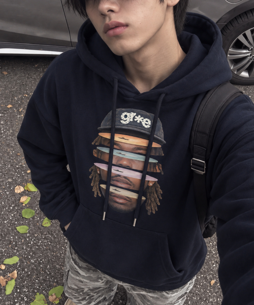 GRAVER ORDINARY（グレイバーオーディナリー）の「[ODNR UNISEX]Face Grae フーディー_4color（パーカー・レディース・ブラック/ネイビー/グレー/アイボリー・SMALL/MEDIUM/LARGE）」の9枚目の写真