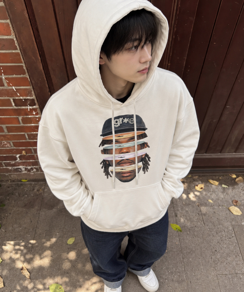 GRAVER ORDINARY（グレイバーオーディナリー）の「[ODNR UNISEX]Face Grae フーディー_4color（パーカー・レディース・ブラック/ネイビー/グレー/アイボリー・SMALL/MEDIUM/LARGE）」の15枚目の写真