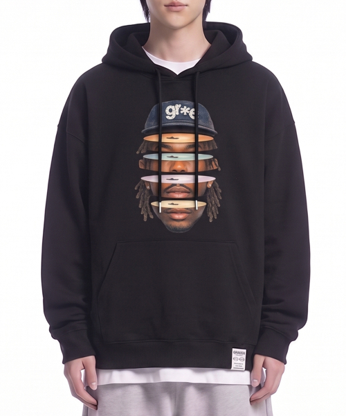 GRAVER ORDINARY（グレイバーオーディナリー）の「[ODNR UNISEX]Face Grae フーディー_4color（パーカー・レディース・ブラック/ネイビー/グレー/アイボリー・SMALL/MEDIUM/LARGE）」の17枚目の写真