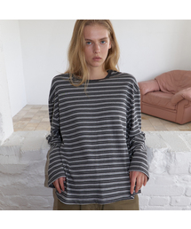 Stripe ringer long t-shirt [FRFA06LT06]_Gray
