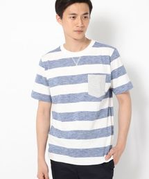 GLOBAL WORK | スラブボーダーポケットＴ/720256(Tシャツ/カットソー)
