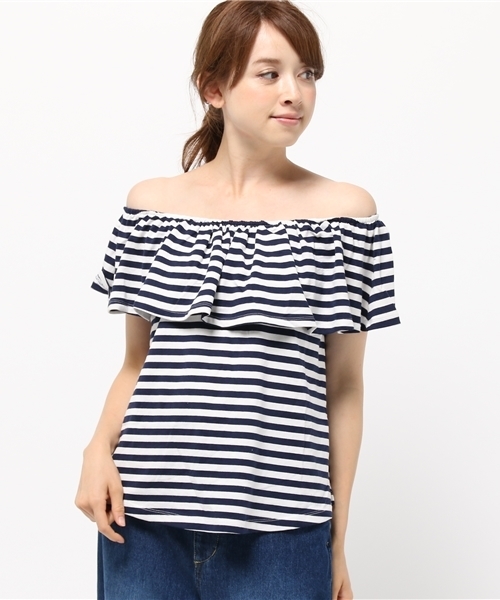 X-girl（エックスガール）の「OFF SHOULDER TOPS /オフ