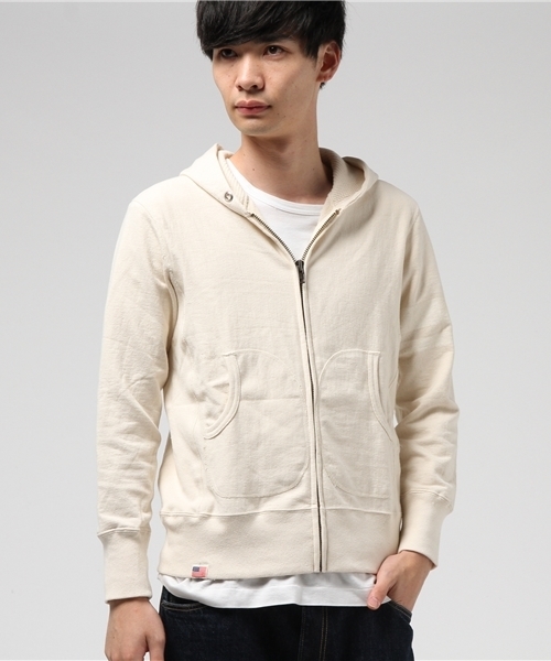 JACKROSE（ジャックローズ）の「USA･COTTON･ZIPパーカー（パーカー・メンズ・オフホワイト/ネイビー/グレー・M/L）」の2枚目の写真