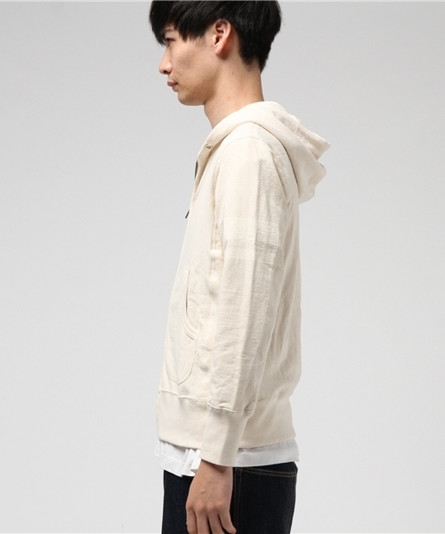 JACKROSE（ジャックローズ）の「USA･COTTON･ZIPパーカー（パーカー・メンズ・オフホワイト/ネイビー/グレー・M/L）」の4枚目の写真