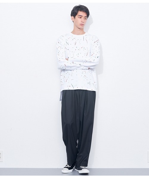 ADAM ET ROPE'（アダムエロペ）の「ドリッピングスウェット（スウェット・メンズ・ホワイト/ブラック・MEDIUM/L/M）」の11枚目の写真