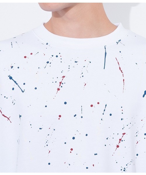 ADAM ET ROPE'（アダムエロペ）の「ドリッピングスウェット（スウェット・メンズ・ホワイト/ブラック・MEDIUM/L/M）」の5枚目の写真