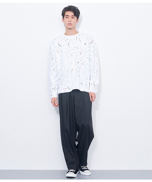 ADAM ET ROPE'（アダムエロペ）の「ドリッピングスウェット（スウェット・メンズ・ホワイト/ブラック・MEDIUM/L/M）」の10枚目の写真