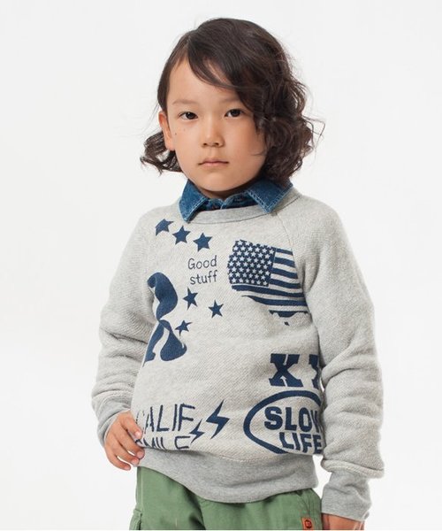 BREEZE（ブリーズ）の「ポケット付ロゴトレーナー（スウェット・キッズ・グレー/ブラック/オレンジ・80/95/90/100/120/130/110/140）」の2枚目の写真