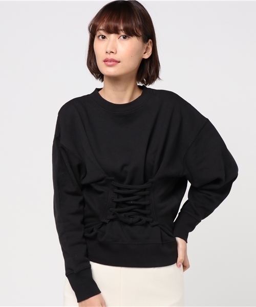 SLY（スライ）の「FRONT LACE UP SW TOPS（Tシャツ/カットソー・レディース・ブラック/ピンク系その他/トップグレー/ベージュ・FREE）」の12枚目の写真