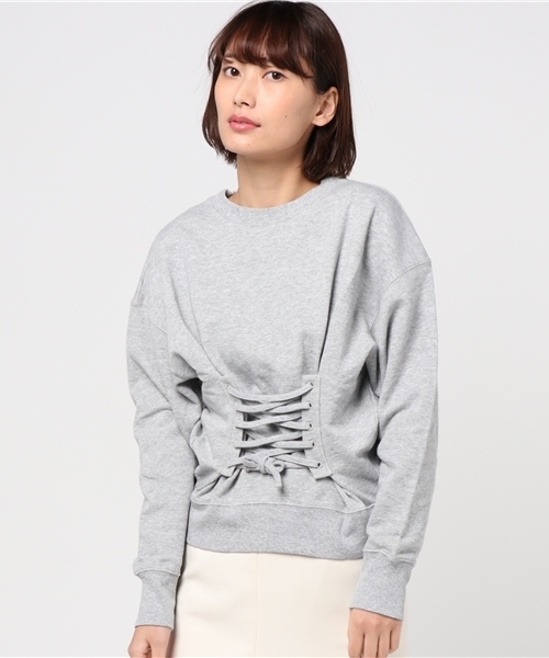 SLY（スライ）の「FRONT LACE UP SW TOPS（Tシャツ/カットソー・レディース・ブラック/ピンク系その他/トップグレー/ベージュ・FREE）」の13枚目の写真