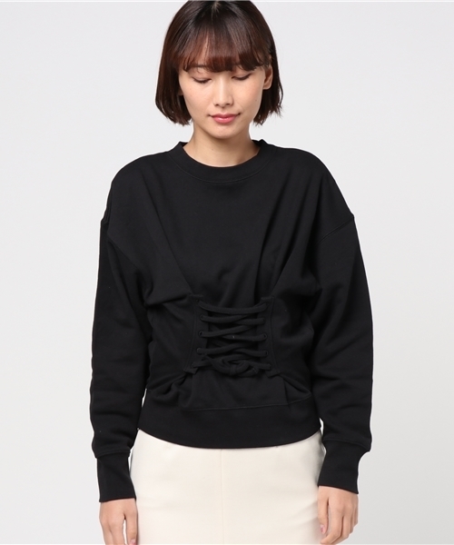 SLY（スライ）の「FRONT LACE UP SW TOPS（Tシャツ/カットソー・レディース・ブラック/ピンク系その他/トップグレー/ベージュ・FREE）」の5枚目の写真