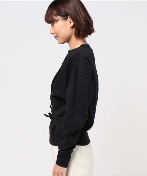 SLY（スライ）の「FRONT LACE UP SW TOPS（Tシャツ/カットソー・レディース・ブラック/ピンク系その他/トップグレー/ベージュ・FREE）」の6枚目の写真