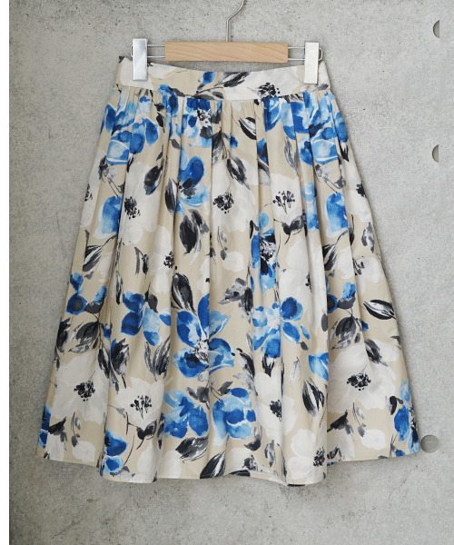 laboratory work（ラボラトリーワーク）の「水彩大花柄フレアスカート（スカート・レディース・イエロー系その他/ベージュ系その他・MEDIUM）」の10枚目の写真