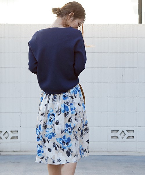 laboratory work（ラボラトリーワーク）の「水彩大花柄フレアスカート（スカート・レディース・イエロー系その他/ベージュ系その他・MEDIUM）」の8枚目の写真