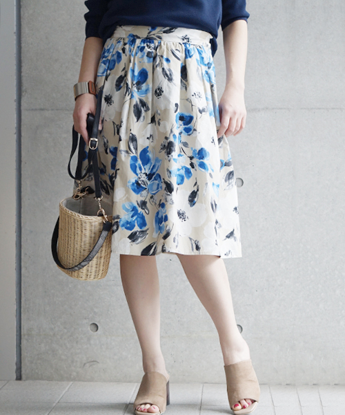 laboratory work（ラボラトリーワーク）の「水彩大花柄フレアスカート（スカート・レディース・イエロー系その他/ベージュ系その他・MEDIUM）」の22枚目の写真