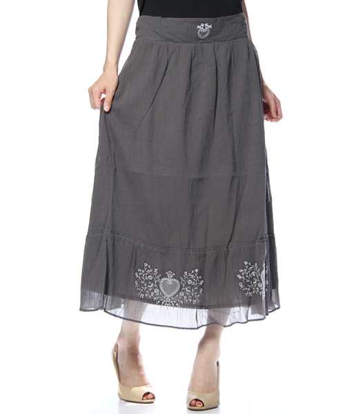 coen(コーエン)の「エンブロイダリー2wayスカート(スカート・レディース・ダークグレー/ホワイト・フリー)」の3枚目の写真