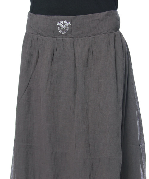 coen(コーエン)の「エンブロイダリー2wayスカート(スカート・レディース・ダークグレー/ホワイト・フリー)」の6枚目の写真