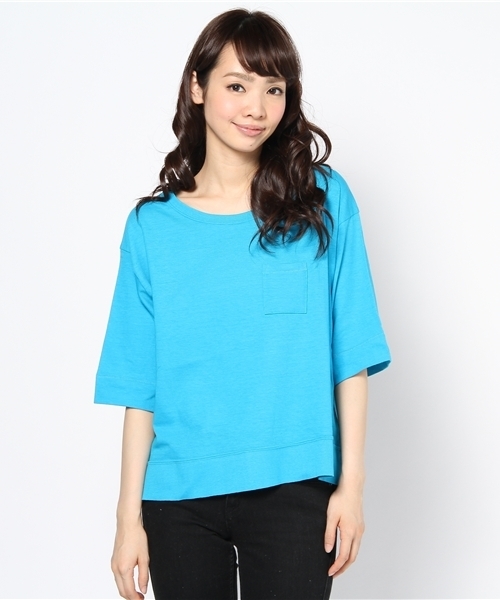 BEAUTY&YOUTH UNITED ARROWS(ビューティーアンドユースユナイテッドアローズ)の「BY AMERICANA ガーゼポケット7分袖 ◆(Tシャツ/カットソー・レディース・グレー/シャーベット/イエロー/ターコイズブルー・フリー)」の3枚目の写真