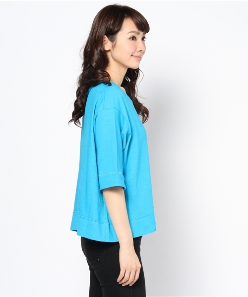 BEAUTY&YOUTH UNITED ARROWS(ビューティーアンドユースユナイテッドアローズ)の「BY AMERICANA ガーゼポケット7分袖 ◆(Tシャツ/カットソー・レディース・グレー/シャーベット/イエロー/ターコイズブルー・フリー)」の5枚目の写真