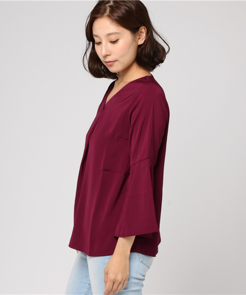 IMAGE COLLECTION(イマージュコレクション)の「袖スリットブラウス(シャツ/ブラウス・レディース・ボルドー/ネイビー/ダークグリーン・11号/7号/9号/13号/5号/15号)」の5枚目の写真