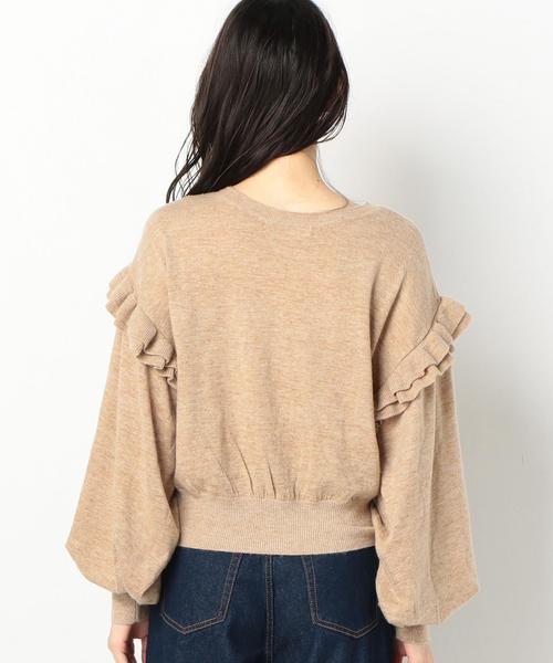 Another Edition(アナザーエディション)の「袖フリルプルオーバー ◆(ニット/セーター・レディース・ベージュ/パープル/ダークグレー・FREE)」の4枚目の写真