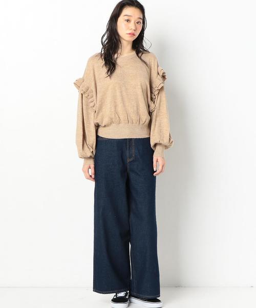 Another Edition(アナザーエディション)の「袖フリルプルオーバー ◆(ニット/セーター・レディース・ベージュ/パープル/ダークグレー・FREE)」の20枚目の写真