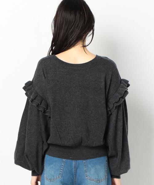 Another Edition(アナザーエディション)の「袖フリルプルオーバー ◆(ニット/セーター・レディース・ベージュ/パープル/ダークグレー・FREE)」の9枚目の写真