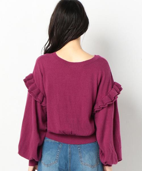 Another Edition(アナザーエディション)の「袖フリルプルオーバー ◆(ニット/セーター・レディース・ベージュ/パープル/ダークグレー・FREE)」の12枚目の写真