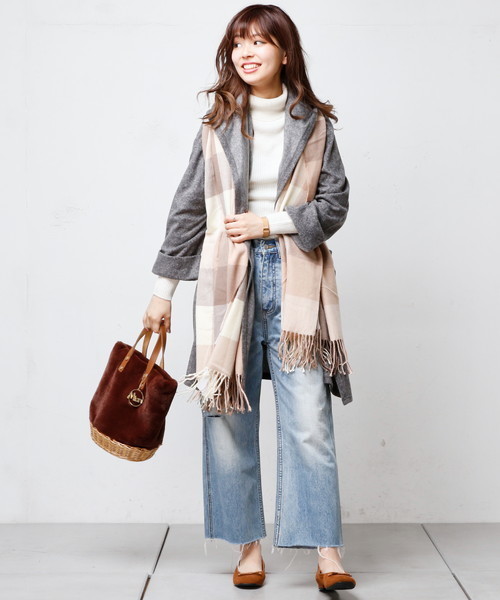 natural couture（ナチュラルクチュール）の「リブタートルニット（ニット/セーター・レディース・ブラック/レッド/オフホワイト/キャメル/ブラック×ホワイト・FREE）」の21枚目の写真