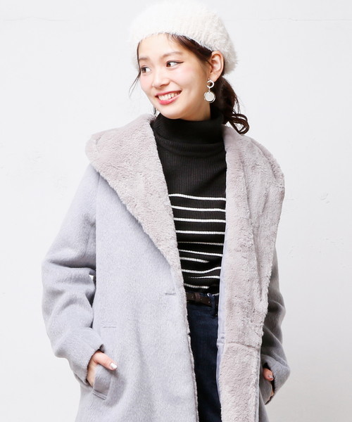 natural couture（ナチュラルクチュール）の「リブタートルニット（ニット/セーター・レディース・ブラック/レッド/オフホワイト/キャメル/ブラック×ホワイト・FREE）」の16枚目の写真