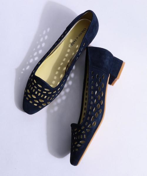 ODETTE E ODILE（オデットエオディール）の「OFC スクエアパンチング パンプス30↓↑（パンプス・レディース・ベージュ/パープル/ネイビー/イエロー/ホワイト・22.5cm/22cm/23.5cm/23cm/24.5cm/24cm/25cm/21.5cm）」の4枚目の写真