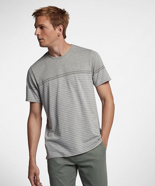 Hurley (ハーレー)の「M HRLY DF DOHENY STRIPE CREW(Tシャツ/カットソー・メンズ・グレー/イエロー系その他/ホワイト系その他・LARGE/SMALL/MEDIUM)」の1枚目の写真
