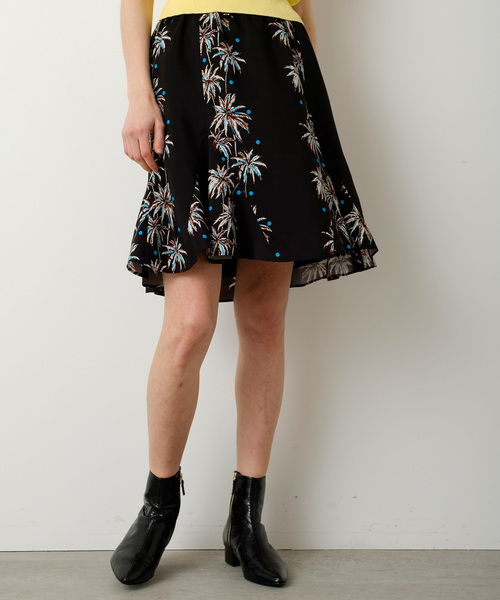 Banner Barrett(バナーバレット)の「PARM TREE PRINT SKIRT/パームツリープリントフレアスカート(スカート・レディース・ブルー/ブラック・38)」の4枚目の写真