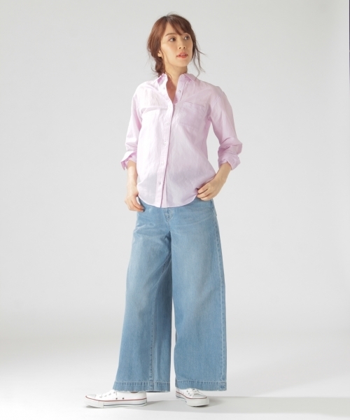 BAYFLOW（ベイフロー）の「BAYFLOW／ラミーコットンシャツ 18SS（シャツ/ブラウス・レディース・ホワイト/イエロー/ピンク/サックスブルー/カーキ/ラベンダー・SMALL/MEDIUM/LARGE）」の19枚目の写真