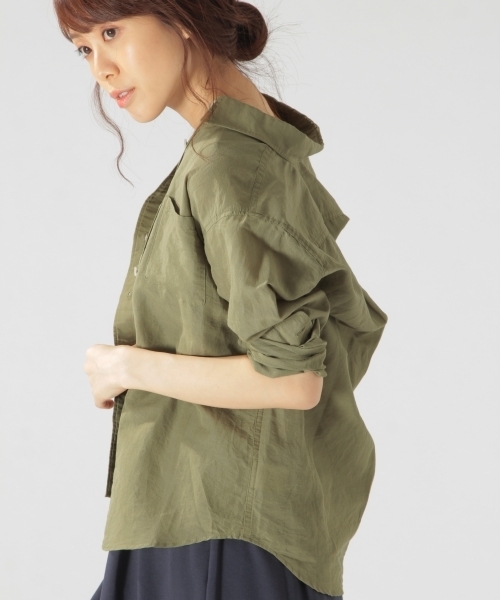 BAYFLOW（ベイフロー）の「BAYFLOW／ラミーコットンシャツ 18SS（シャツ/ブラウス・レディース・ホワイト/イエロー/ピンク/サックスブルー/カーキ/ラベンダー・SMALL/MEDIUM/LARGE）」の8枚目の写真