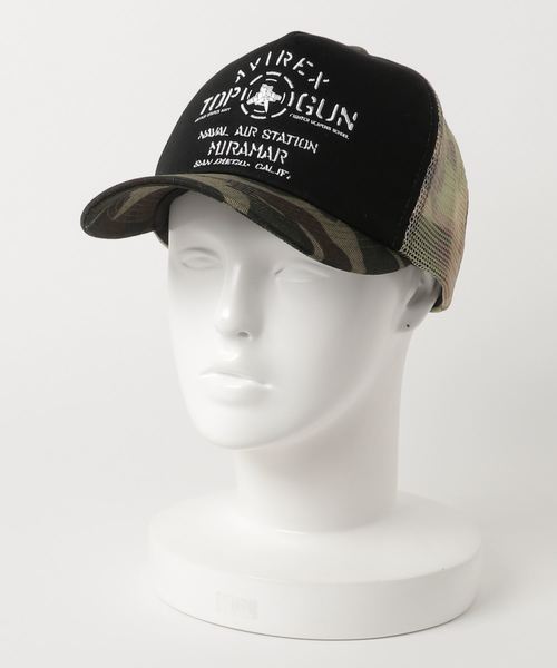 AVIREX(アヴィレックス)の「AVIREX/アヴィレックス/トップガン メッシュキャップ/ TOP GUN MESH CAP(キャップ・メンズ・ブラック/カモフラージュ・FREE)」の2枚目の写真