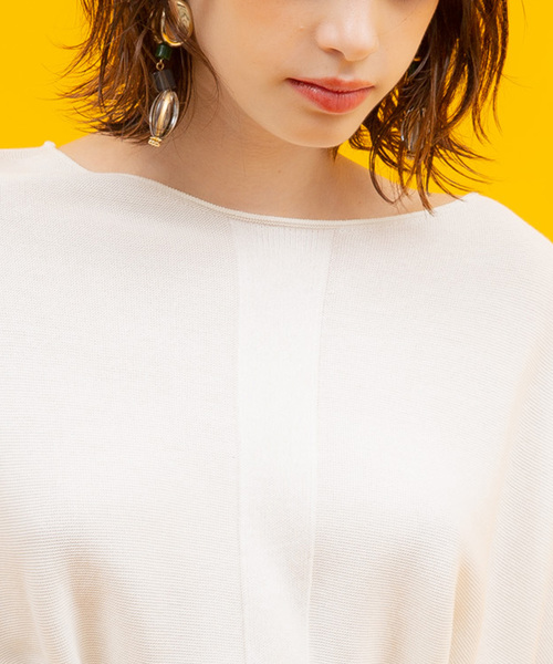 UNITED TOKYO（ユナイテッドトウキョウ）の「ラウンドシェイプホールガーメントニット（ニット/セーター・レディース・ブラック/オフホワイト/オレンジ/ラベンダー・1）」の17枚目の写真