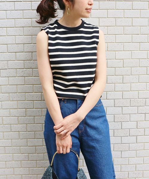 IENA（イエナ）の「ボーダークルーネックTシャツ◆（Tシャツ/カットソー・レディース・ブラック/ネイビー/レッド/ブラック系その他/ブルー系その他・FREE）」の3枚目の写真