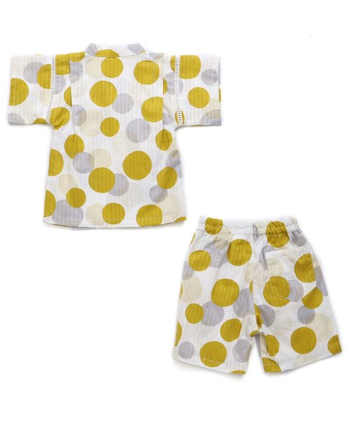 apres les cours（アプレレクール）の「ランダムドット柄甚平セット（浴衣・キッズ・ネイビー/マスタード・90/100/110/120/80/130）」の10枚目の写真