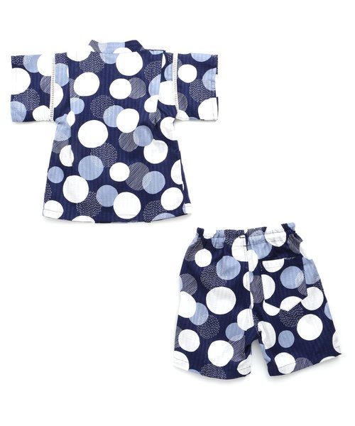 apres les cours（アプレレクール）の「ランダムドット柄甚平セット（浴衣・キッズ・ネイビー/マスタード・90/100/110/120/80/130）」の11枚目の写真