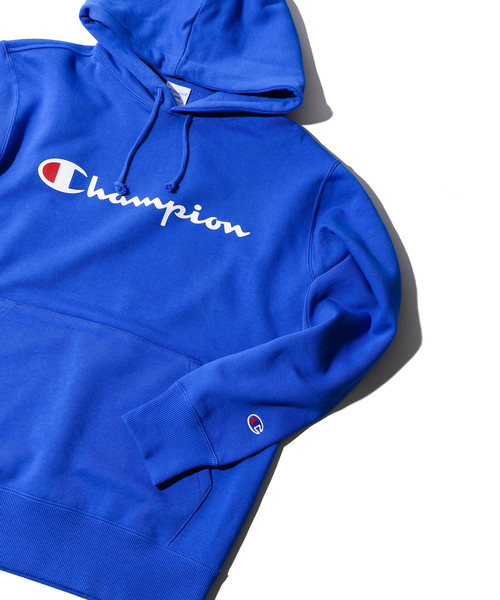 Champion（チャンピオン）の「WEGO/Champion裏毛プリントプルパーカー（パーカー・メンズ・ホワイト/杢グレー/ブラック/ワイン/イエロー/レッド/ロイヤルブルー・MEDIUM/LARGE）」の2枚目の写真