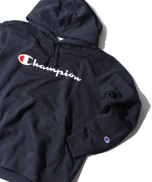 WEGO/Champion裏毛プリントプルパーカー