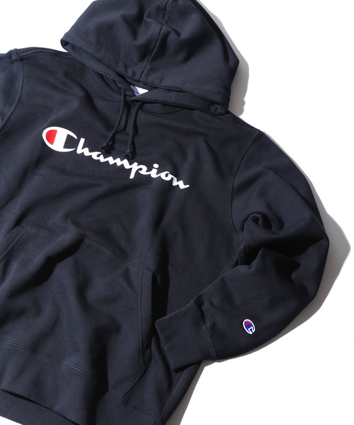 Champion（チャンピオン）の「WEGO/Champion裏毛プリントプルパーカー（パーカー・メンズ・ホワイト/杢グレー/ブラック/ワイン/イエロー/レッド/ロイヤルブルー・MEDIUM/LARGE）」の4枚目の写真