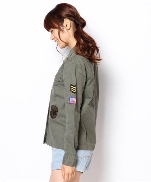 WEGO（ウィゴー）の「WEGO/ワッペンミリタリージャケット（ミリタリージャケット・レディース・カーキ/ネイビー/その他1・FREE）」の5枚目の写真