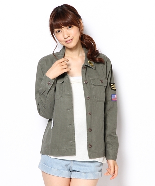 WEGO（ウィゴー）の「WEGO/ワッペンミリタリージャケット（ミリタリージャケット・レディース・カーキ/ネイビー/その他1・FREE）」の7枚目の写真