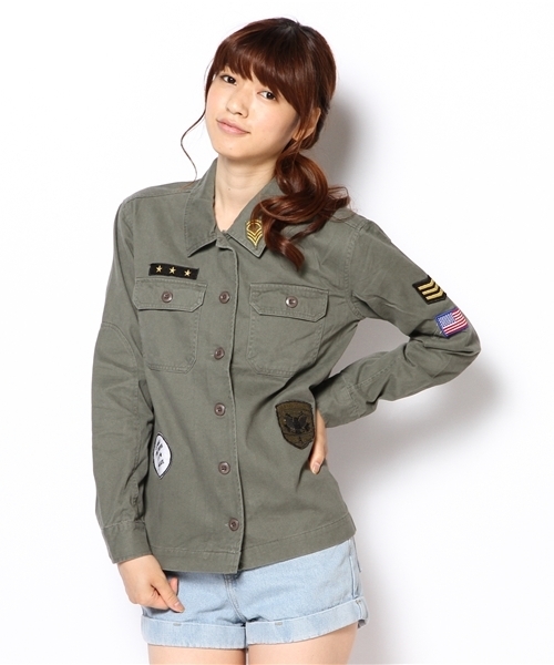 WEGO（ウィゴー）の「WEGO/ワッペンミリタリージャケット（ミリタリージャケット・レディース・カーキ/ネイビー/その他1・FREE）」の15枚目の写真