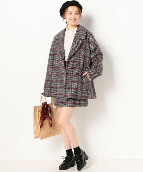 archives（アルシーヴ）の「【SETUPにも】チェック台形スカート（スカート・レディース・ベージュ/オフホワイト・MEDIUM）」の5枚目の写真