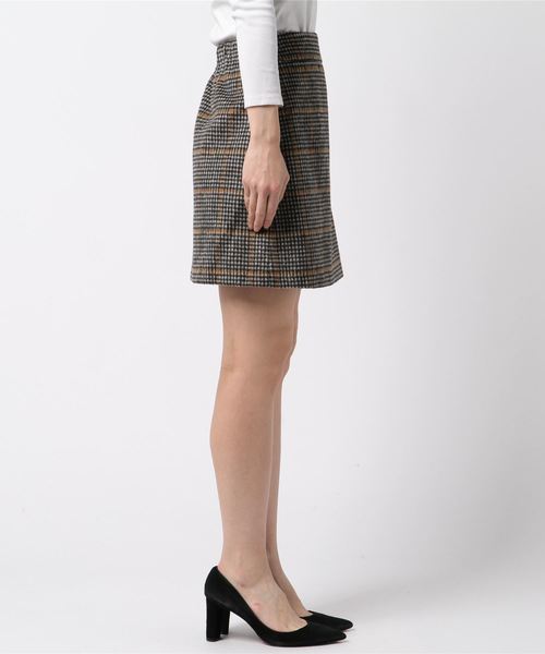 archives（アルシーヴ）の「【SETUPにも】チェック台形スカート（スカート・レディース・ベージュ/オフホワイト・MEDIUM）」の3枚目の写真