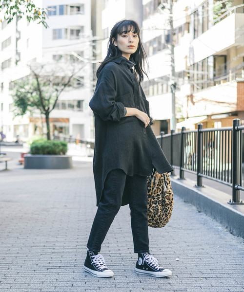 Munich（ミューニック）の「ウールリネンビエラビッグシルエットシャツ（シャツ/ブラウス・レディース・オフホワイト/ブラック/ブラウン・FREE）」の21枚目の写真