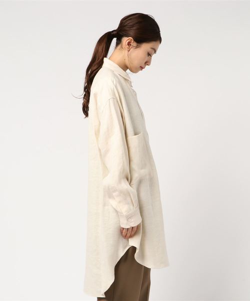 Munich（ミューニック）の「ウールリネンビエラビッグシルエットシャツ（シャツ/ブラウス・レディース・オフホワイト/ブラック/ブラウン・FREE）」の8枚目の写真